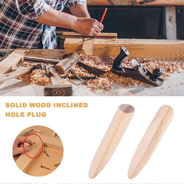 200-pack Hålpluggar Massivt Trä Dowels Hål Jig Färgkvalitet Träpluggar Hårdvarupluggar