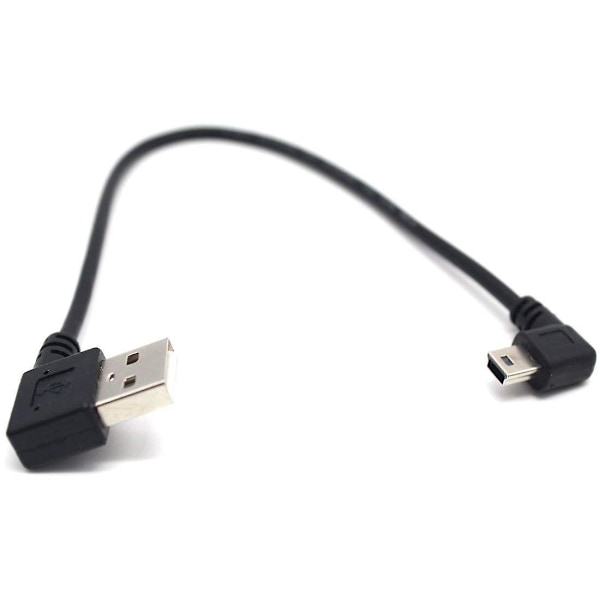 USB B-typ Mini 5-polig Han Rätt Vinkel 90 Grader till USB 2.0 Han Kabel 30cm