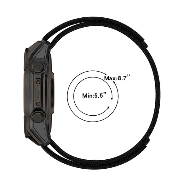 Garmin-nailonranneke tarranauhalla - 26MM Musta Harmaa