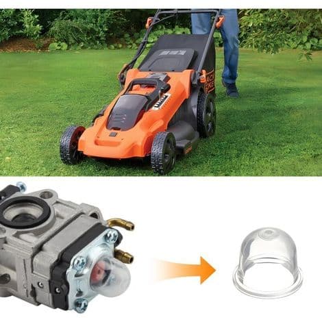12-delt primerpære for gresstrimmer, 22 mm/19 mm primerpumpe for gresstrimmer, for trimmer, hekksaks, bensinsag, blåser-drivstoff-primer
