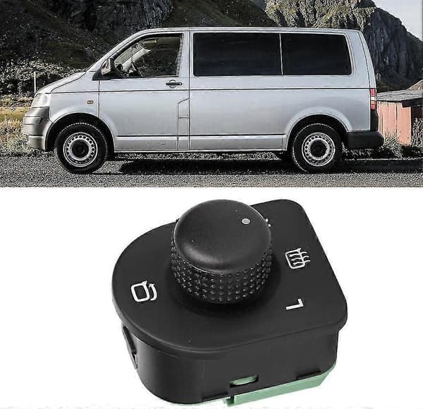 Spegelswitch - Uppvärmd Fällbar Spegelswitchknapp 7E1959565 passar för Transporter T5 2007-2015