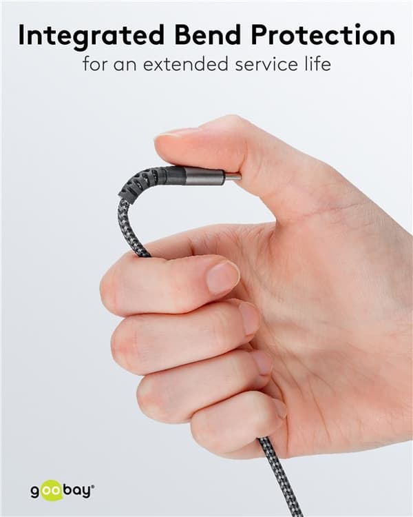 2in1 USB-tekstiilikaapeli, avaruusharmaa/hopea, m