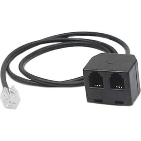 RJ9 hane till 2 hona 4P4C adapter splitter och förlängningskabel