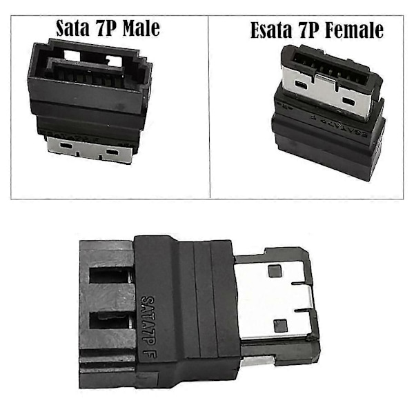 eSATA till SATA-adapter 7p Hona eSATA till Hane SATA-kontakt för snabbare dataöverföring Hög hastighet