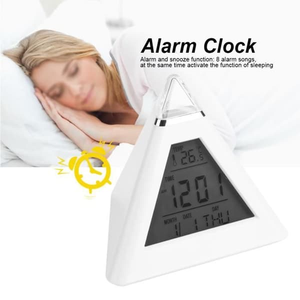4-färgs LED-växlande digital väckarklocka skrivbordsgadget digital termometer nattlysande kub LCD-klocka