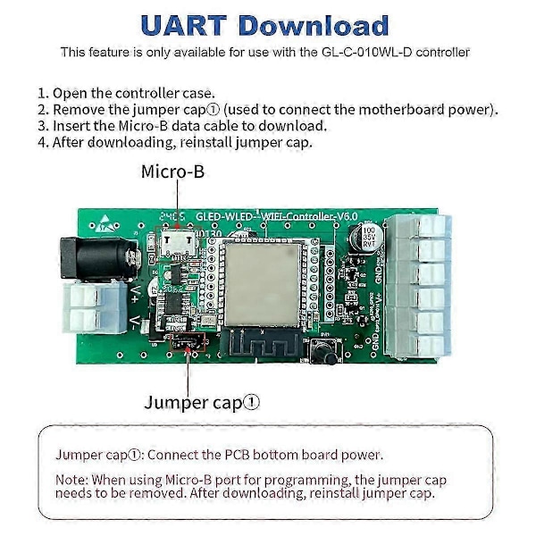 ESP32 WLED LED Controller med Mikrofon UART Download Dynamiske Lysindstillinger til LED Strip Lys