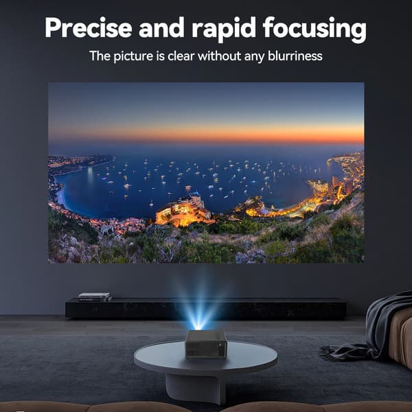 1080P Portable Projector for Home Use - HDMI, USB, TF, AV Input, Compatible with iPhone and Android Black