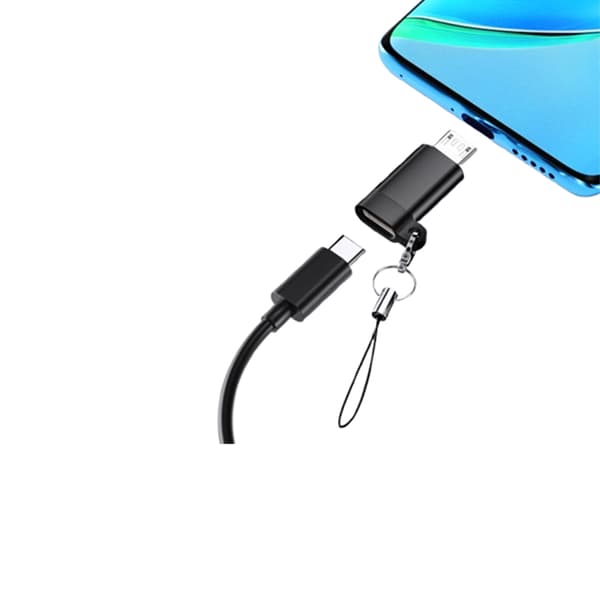 2-pakkaus Typ-C naaras-Android uros -adapteri hihnalla - Lataus ja data