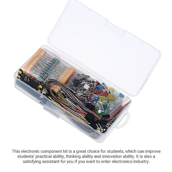 830 Breadboard Sæt Elektronik Komponent Starter DIY Kit med Plastikboks Kompatibel med Arduino UN