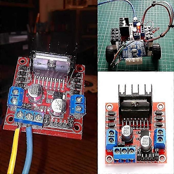 3-pack L298N Motorkortsmodul Dubbel H-brygga DC Motor Drivrutin Kontroller Stepper för Arduino Röd