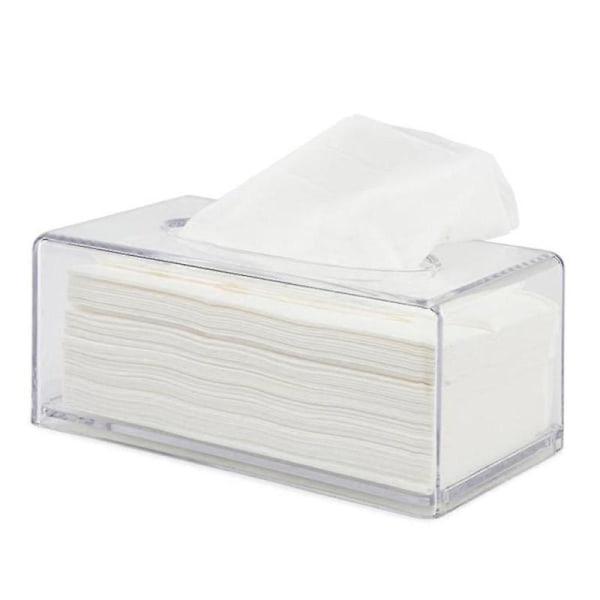 Gennemsigtig akryl tissueboks servietholder stue hjem opbevaringsboks papir box-jbk