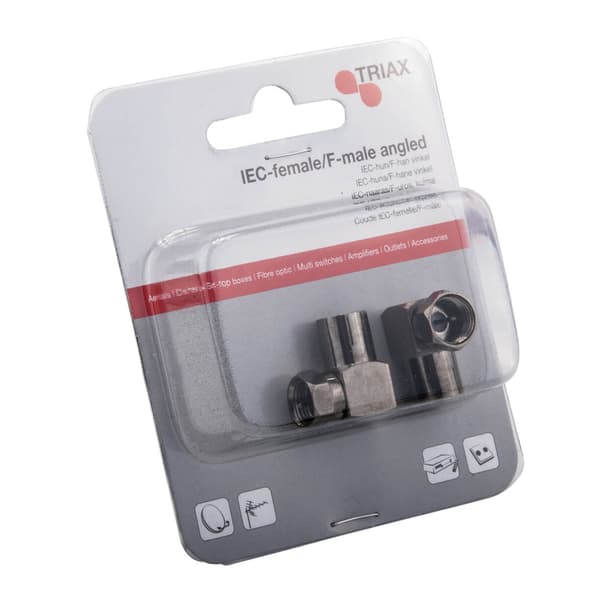 IEC hona till F-hane vinklad 2-pack