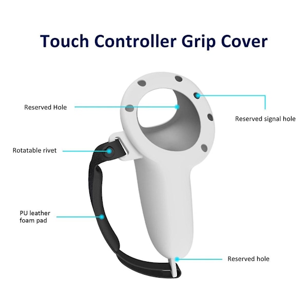 3 st VR Skyddande Omslag för VR Touch Controller Silikon med Remgrepp VR Tillbehör - Svart
