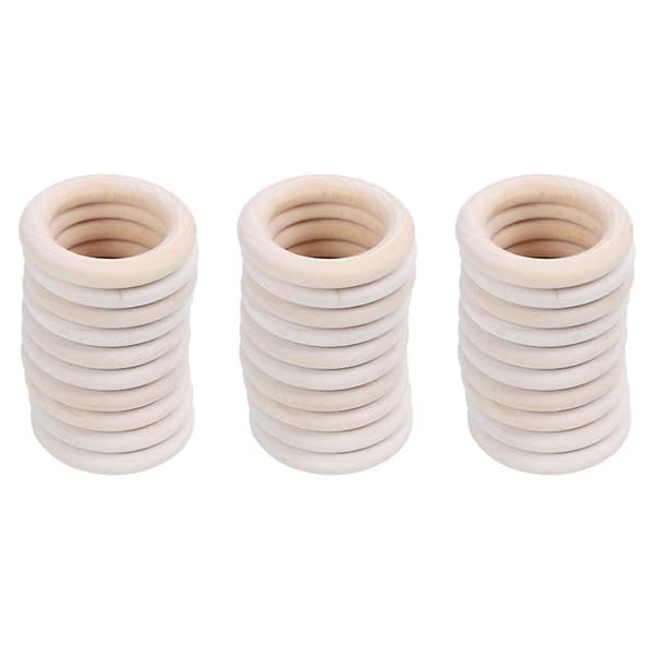3X Naturliga Träringar, Diameter 50mm