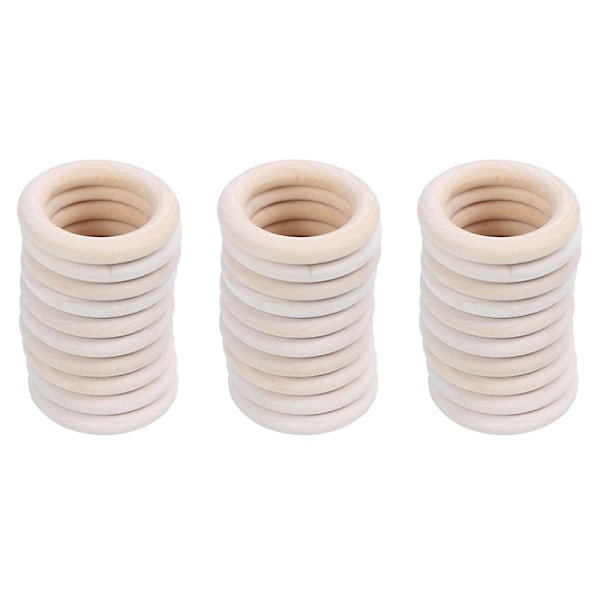 3X Naturlige Træringe, Diameter 50 mm