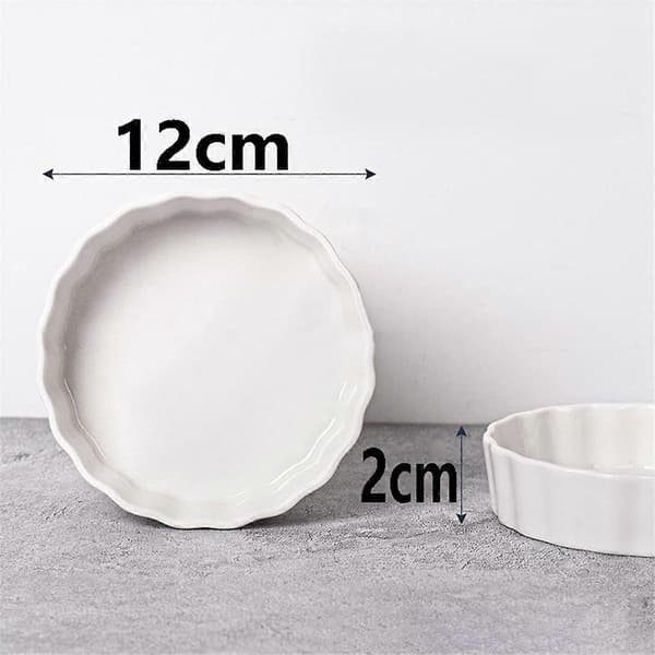 140 ml Crème brûlée-formar, runda räfflade quicheformar, pajform, ugnssäkra formar för bakning, sufflé