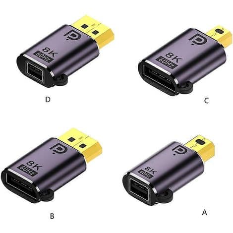Mini DisplayPort–DisplayPort 1.4 -sovitin, Mini DP uros–DP naaras -videolaajennusmuunnin