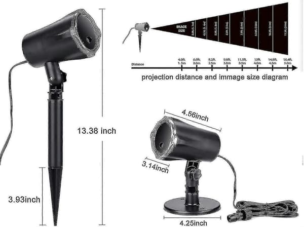 Julelys Projektor til Udendørs - 3D Roterende LED Vandafvisende Mønsterlys