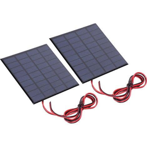 2W 9V Epoxi Solpanel för Leksaksströmförsörjning, 2 stycken med 100 cm Kabel