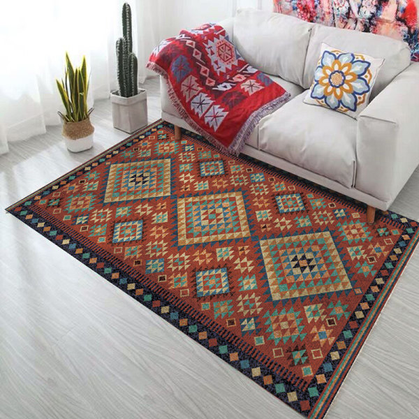 Boheemi matto pehmeä luistamaton pestävä vintage matto, itämainen ahdistunut lyhyt nukka Bosnian carpet-4