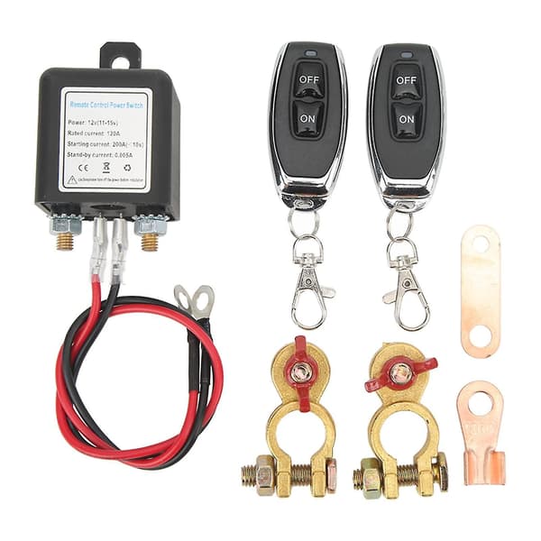 Fjernstyrt Batteri-Avkobling Bryter, DC 12V Bil Kill Switch, Tyverisikring, Hovedstrømbryter Med Fjernkontroll Kobberterminal For Bil (12v120a)