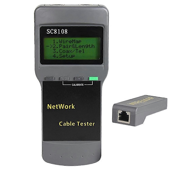 5E 6E SC8108 Netværk LAN Længde Kabel Tester Måler Værktøj