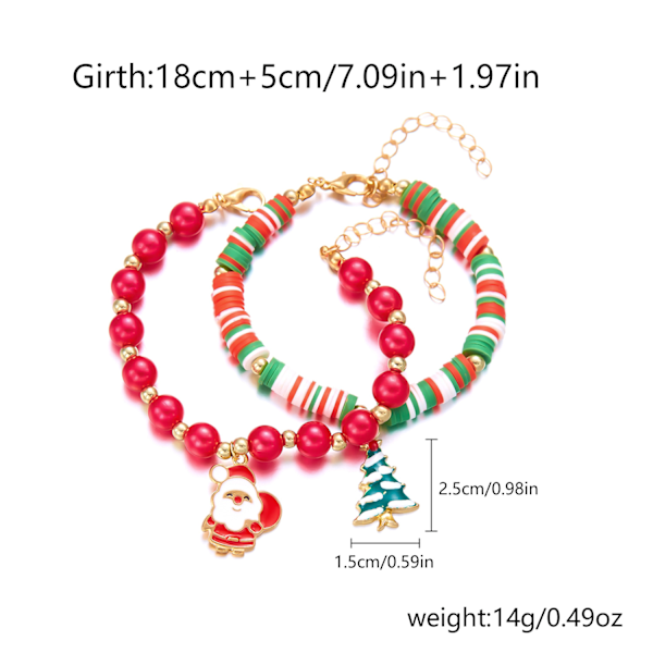 New Christmas Bracelet Colorful Christmas Beaded Christmas Tree Old Man Bracelet red