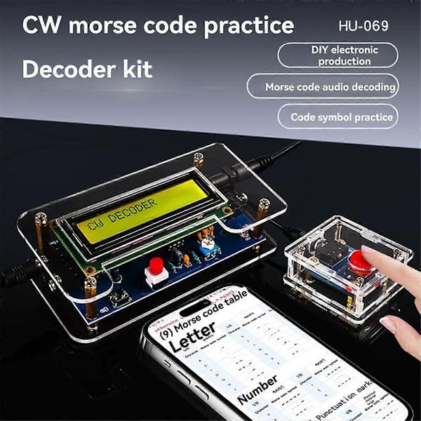 CW Dekoder Morse Kode Leser Kit Morse Kode Dekoder Komponenter DIY Elektronisk Komponentsett