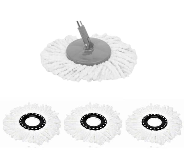 3-pakning Premium Erstatningsmoppehoder Refill For 360 Roterende Rund Spin Magic Mopp
