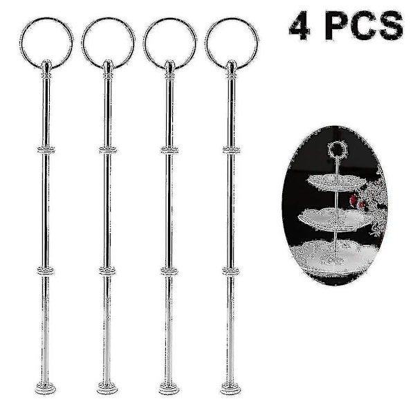 4 Sæt 3-lags Kage Stativ Hardware, Lagdelt Bakke Hardware 3-lags Kage Stativ Beslag Hardware Dessert Serveringsbakke Stativ Håndtag Hardware Beslag Til Kage