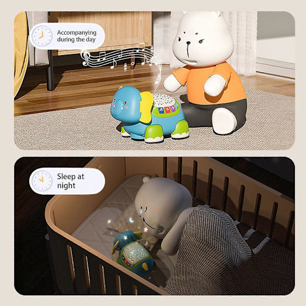 Babykrypende leker Musikk Lysende Baby leker For 6 Til 12 Måneder, Spedbarnsleke Med Lys & Lyd & Automatisk Unngå Hindringer (Ingen Fjernkontroll)