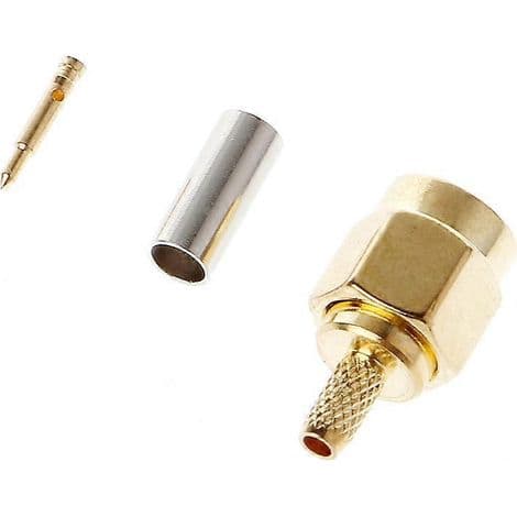 10 Stykker RF SMA Han Crimp-stik til RG174 RG316 Kabel LMR100