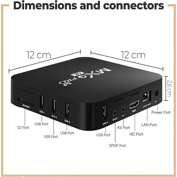 5G MXQ PRO 4K TV BOX Android 10.1 Quad Core Smart Media Player 1GB+8GB