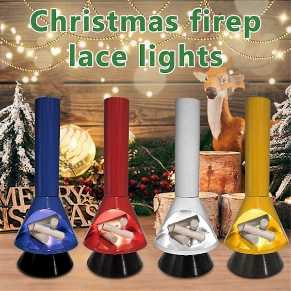 Jul Eldstad Lyktor Dekorativa Flameffekt LED Eldlampa Batteridriven Portabel Eldstad Inomhus Utomhus B