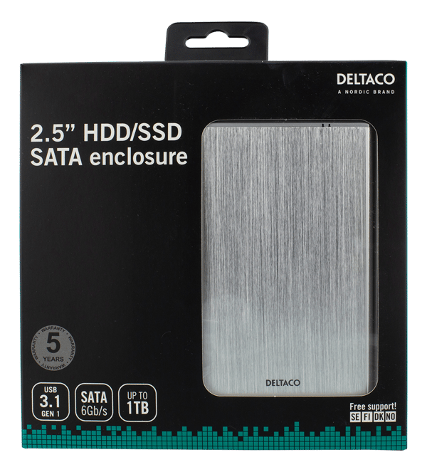 Eksternt kabinet til 1x 2.5\" SATA harddisk, SATA 6Gbit/s