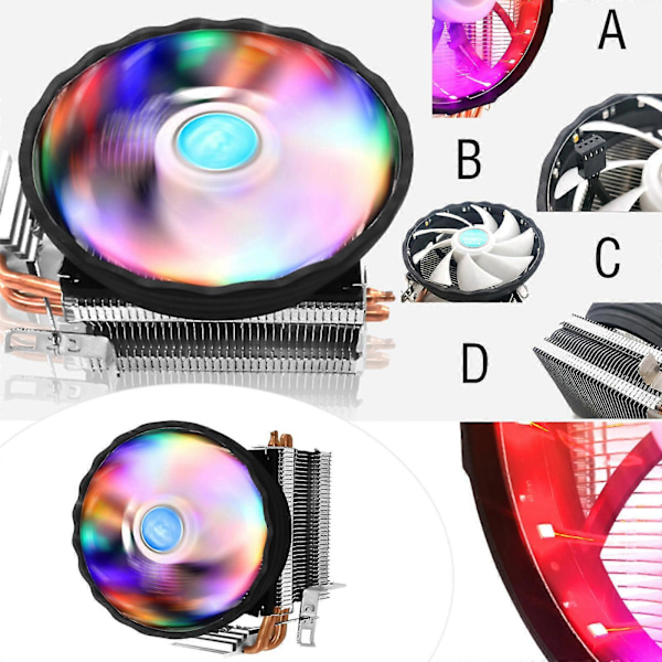 CPU Køler Køleplade RGB Blæsere Erstatning for AMD FM1 AM3 Reservedele