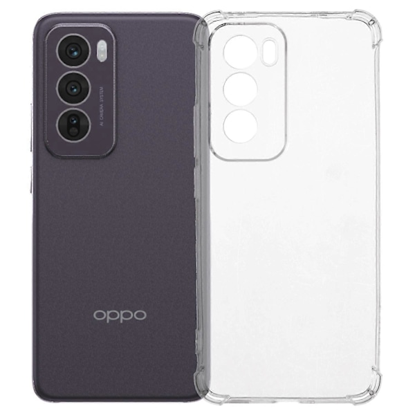 For Oppo Reno12 5G (Global) Telefondeksel Forsterket Fire Hjørner Anti-Fall Klar TPU Deksel