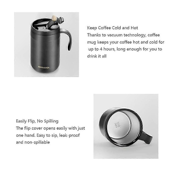 Bärbar kaffebryggare för camping med kaffemugg i rostfritt stål + kaffefilter, för resor, camping, kontor, vandring js