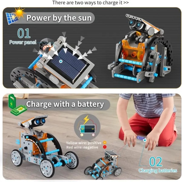 12-in-1 STEM Solar Robot Kit: täydellinen lahja lapsille pojille ja tytöille, joulu- ja kiitospäivälahja