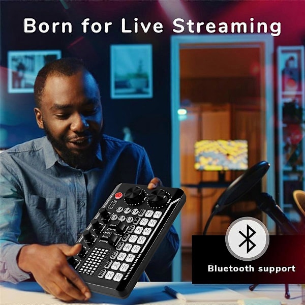 F998 Live Ljudkort Ljudmixer Podcast, Röstförvrängare för Ljudeffekter Board för Mikrofon Karao