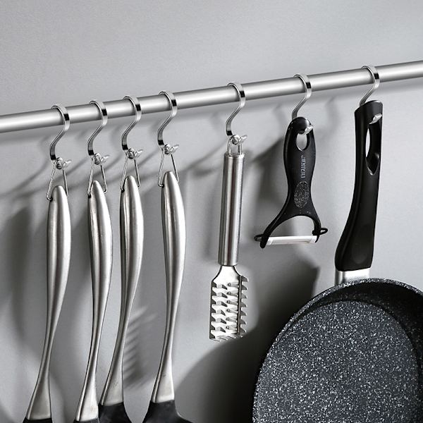 S-Hooks in Stainless Steel 16-pack Silver 7 cm