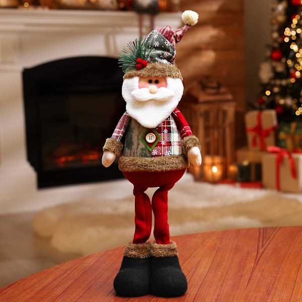 Christmas Tabletop Plush Decorations, Standing Long Legs Doll Toys, Christmas Figurines Ornaments For Xmas Party, Home, Table, Fireplace (santa Claus)