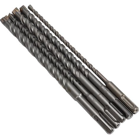 Sæt med 5 betonbor til borehammer, diameter 6-14 mm, længde 210 mm, til murværksarbejde