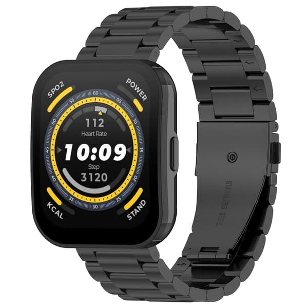 Urrem i rustfrit stål til Huami Amazfit BIP 5 - 22 mm Sort