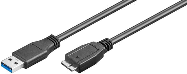 USB-A til Micro-B-kabel, 1,8 m, sort