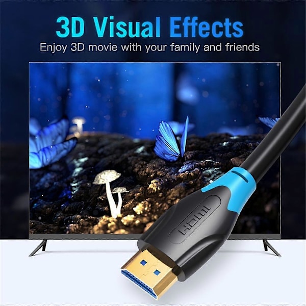 Typ A VENTION AAGBH AAG Serie 2m HDMI-kabel 4K PVC Display-sladd för TV Monitor Laptop Xbox