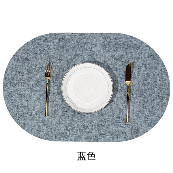 5-pack Placemats i konstläder Oval Enkel tyg läder placemat