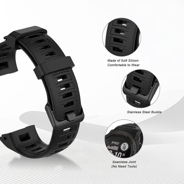 Garmin Instinct 2 Silikone Urrem Sort