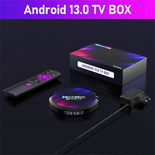 H96MAX RK3528 Smart TV Boks Android 13 8K 2GB 16GB 2.4G 5G Wifi Topboks Medieafspiller TV Boks EU Stik