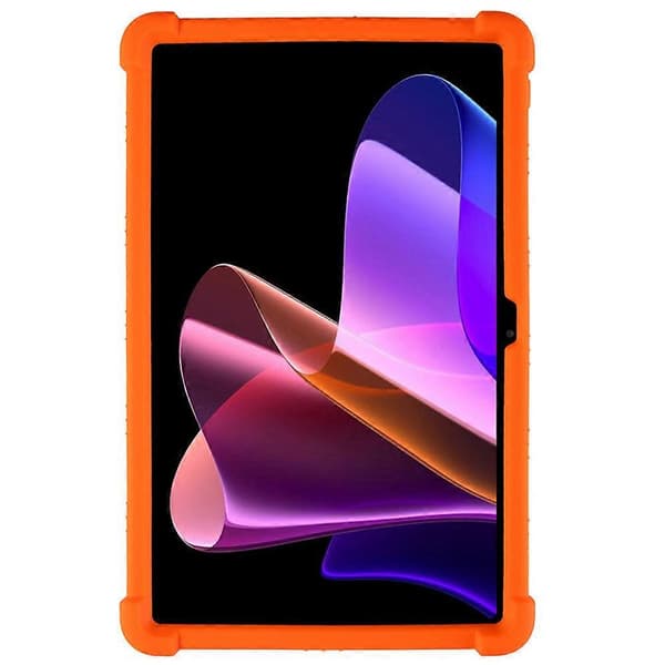 TKdaddy Deksel til Blackview Mega 2, Justerbart Støttebein, Silikon, Beskyttende Nettbrettdeksel, Oransje
